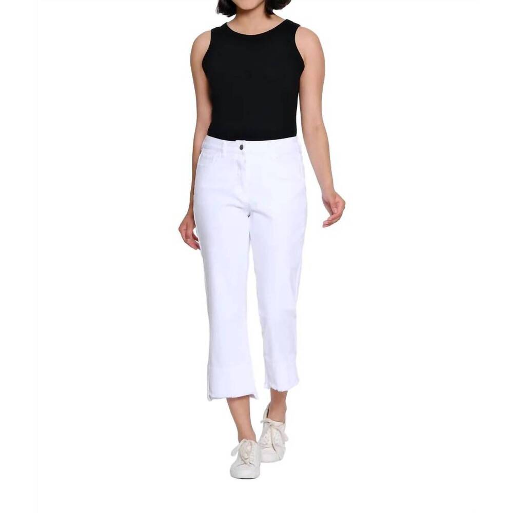 NEW SLIMSATION BY MULTIPLES cropped denim pants in white